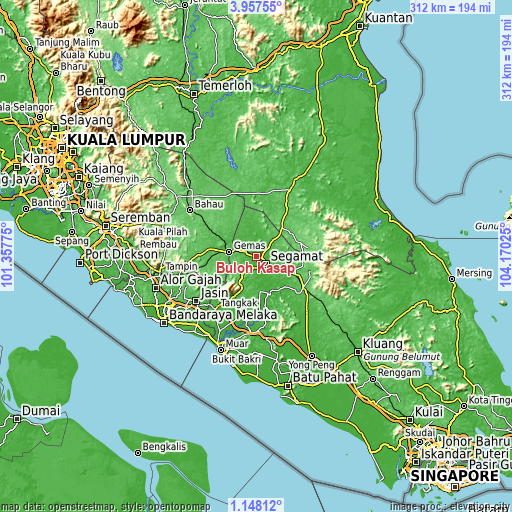 Topographic map of Buloh Kasap