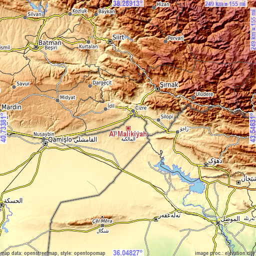 Topographic map of Al Mālikīyah