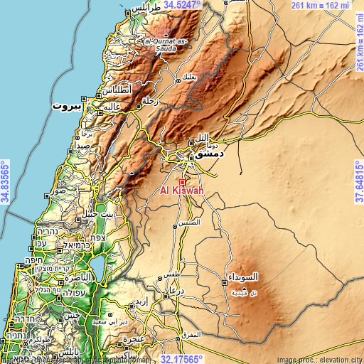 Topographic map of Al Kiswah