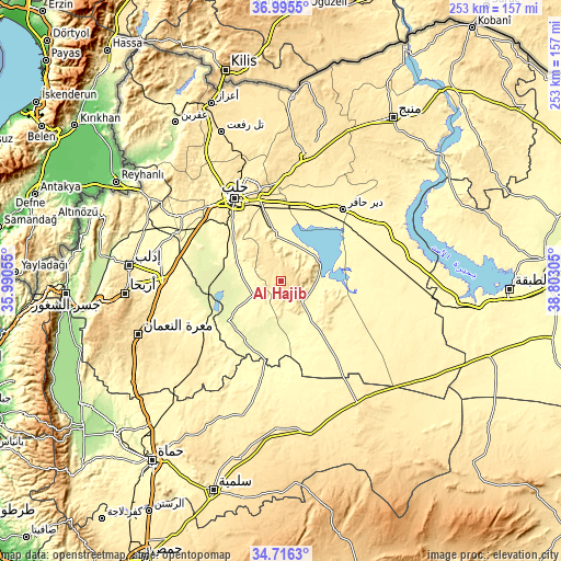Topographic map of Al Ḩājib