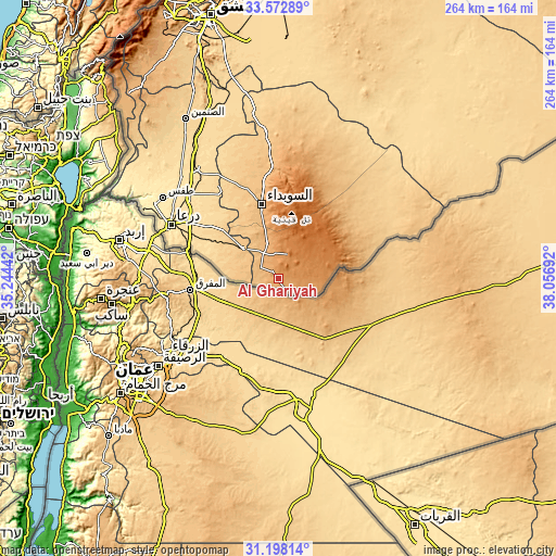 Topographic map of Al Ghāriyah