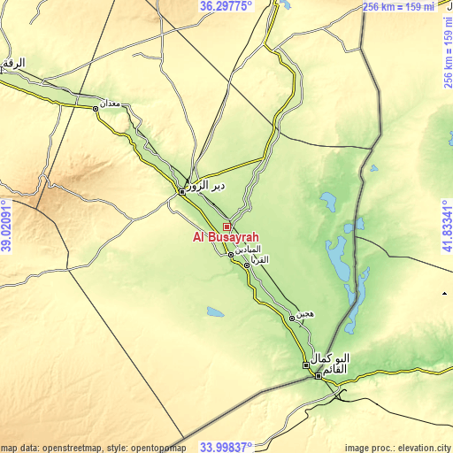 Topographic map of Al Buşayrah