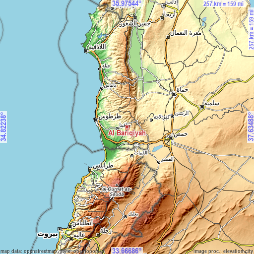 Topographic map of Al Bāriqīyah