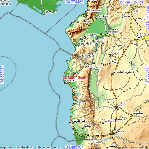 Topographic map of Al Bahlūlīyah