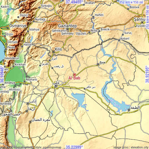 Topographic map of Al Bāb