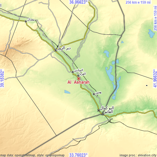 Topographic map of Al ‘Ashārah