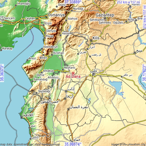 Topographic map of Ad Dānā
