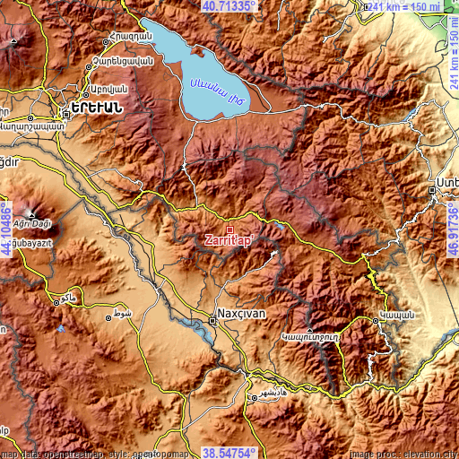 Topographic map of Zarrit’ap’