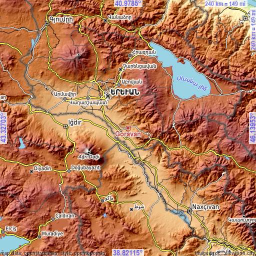 Topographic map of Goravan