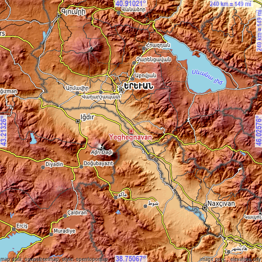 Topographic map of Yeghegnavan