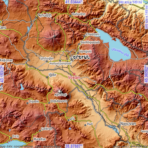 Topographic map of Vostan