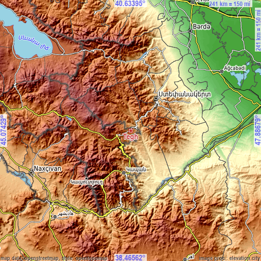 Topographic map of Tegh