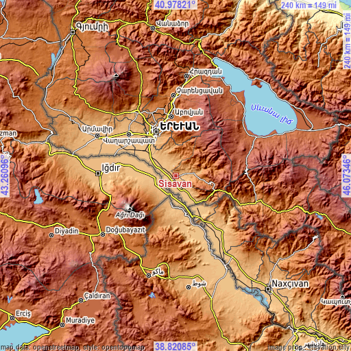 Topographic map of Sisavan