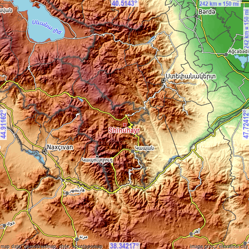 Topographic map of Shinuhayr