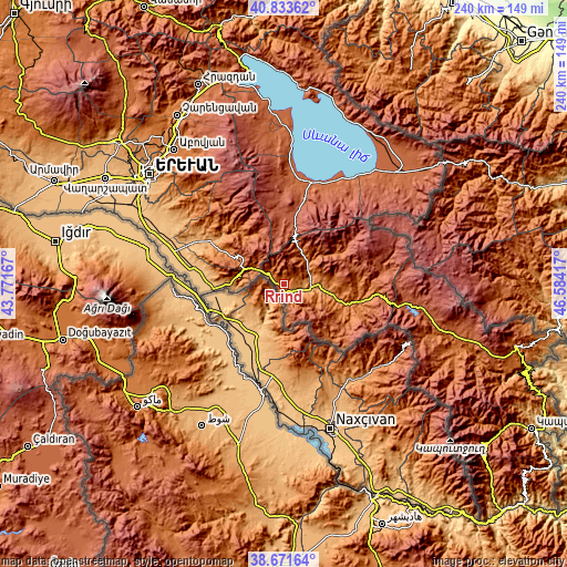 Topographic map of Rrind