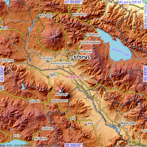 Topographic map of Mrgavan