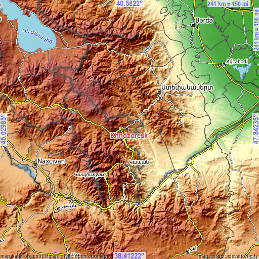 Topographic map of Khndzoresk