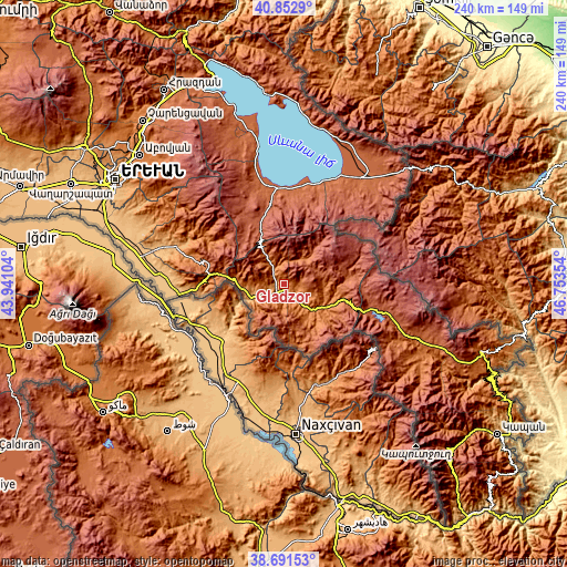 Topographic map of Gladzor