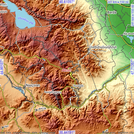 Topographic map of Akner