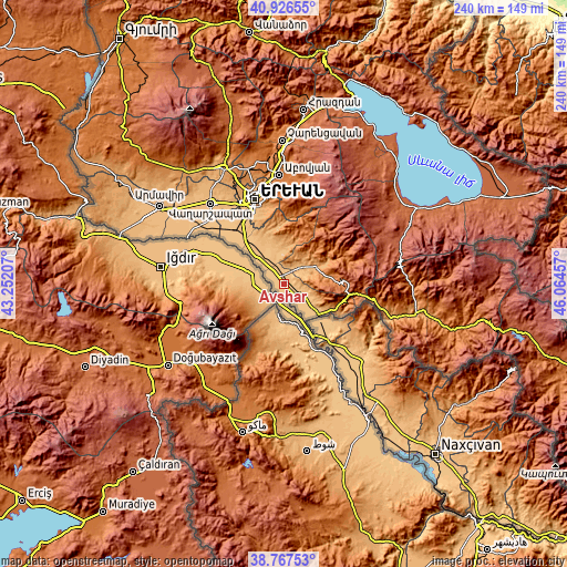 Topographic map of Avshar