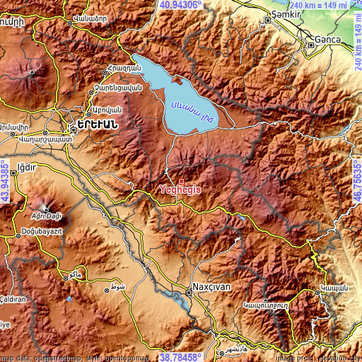 Topographic map of Yeghegis