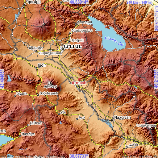 Topographic map of Armash