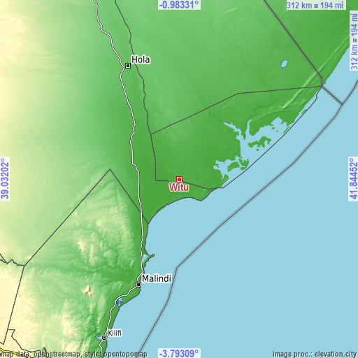 Topographic map of Witu