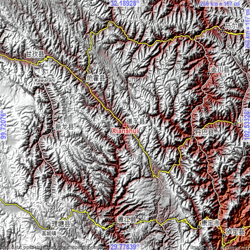 Topographic map of Xianshui