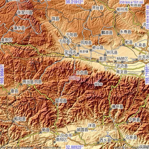 Topographic map of Zuitou