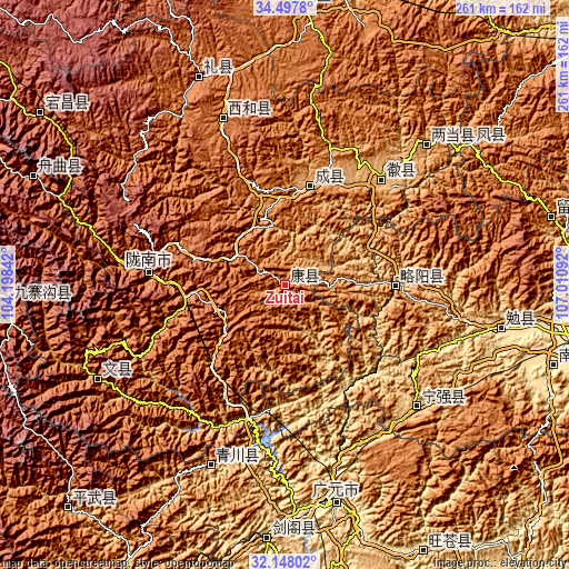 Topographic map of Zuitai