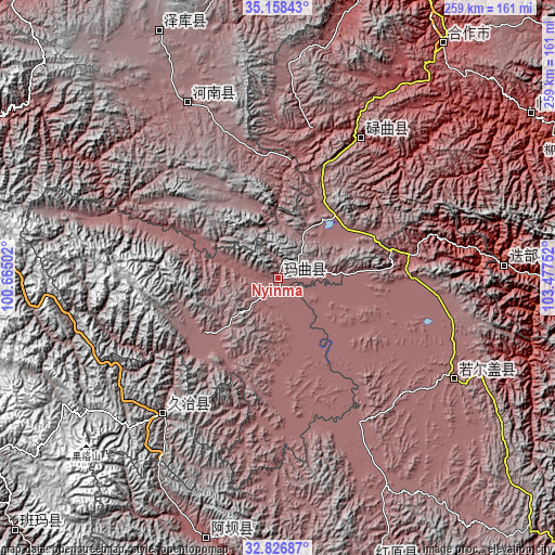 Topographic map of Nyinma