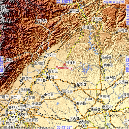 Topographic map of Wenchang