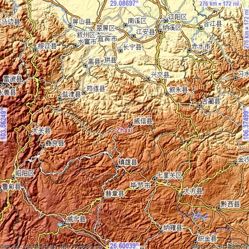 Topographic map of Zhaxi