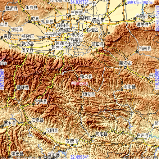 Topographic map of Qianyou