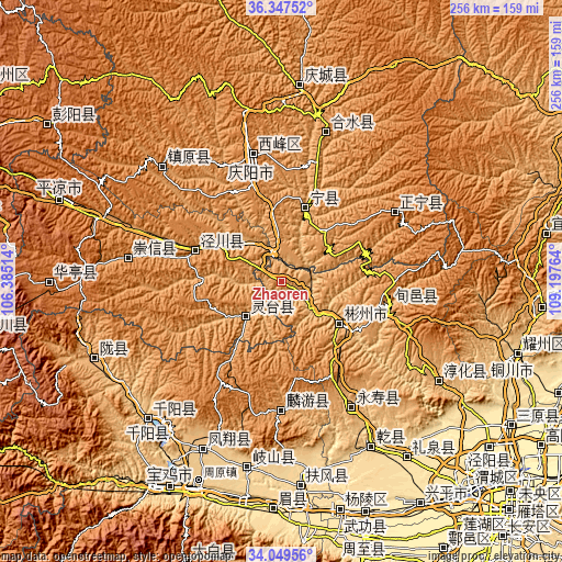 Topographic map of Zhaoren