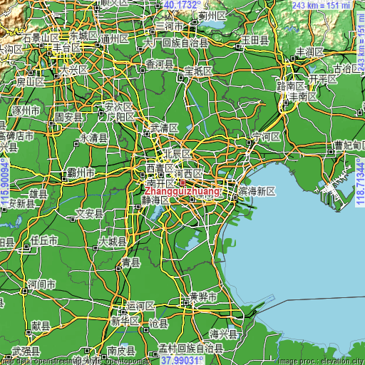 Topographic map of Zhangguizhuang