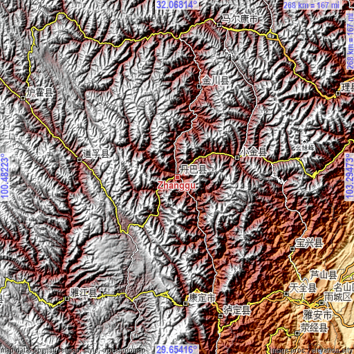 Topographic map of Zhanggu