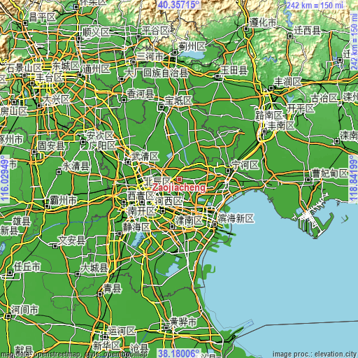 Topographic map of Zaojiacheng