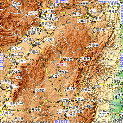 Topographic map of Jicheng