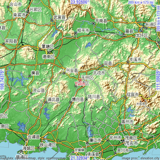 Topographic map of Yulin