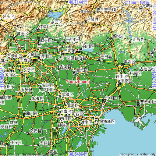 Topographic map of Yuguzhuang