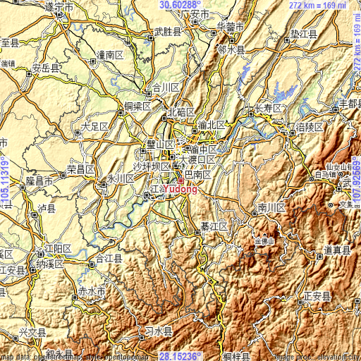 Topographic map of Yudong
