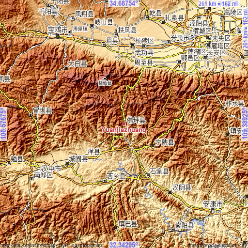 Topographic map of Yuanjiazhuang