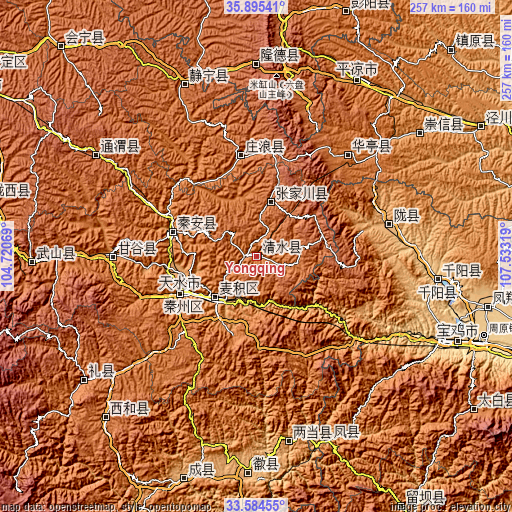 Topographic map of Yongqing