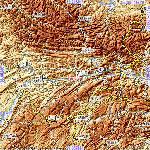 Topographic map of Yong’an