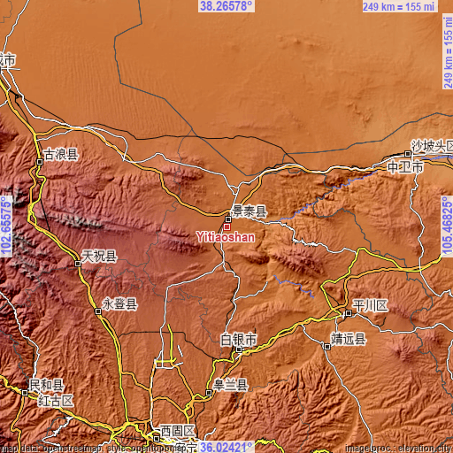 Topographic map of Yitiaoshan