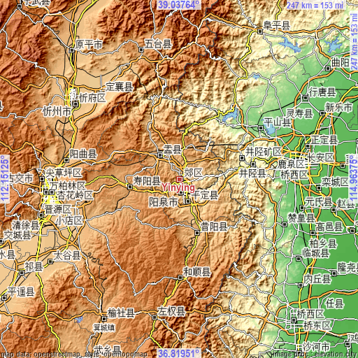 Topographic map of Yinying