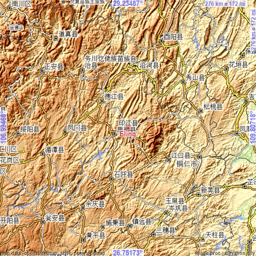 Topographic map of Eling