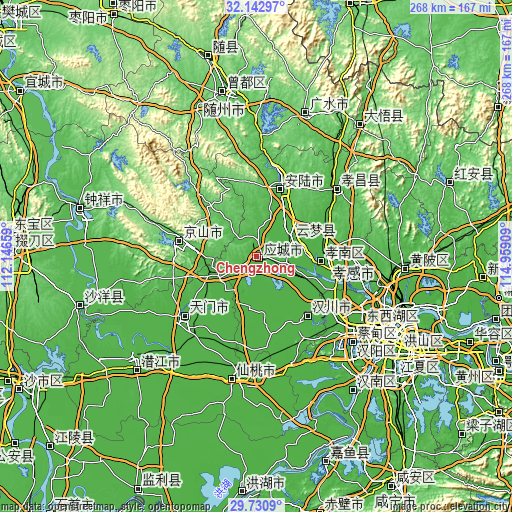 Topographic map of Chengzhong