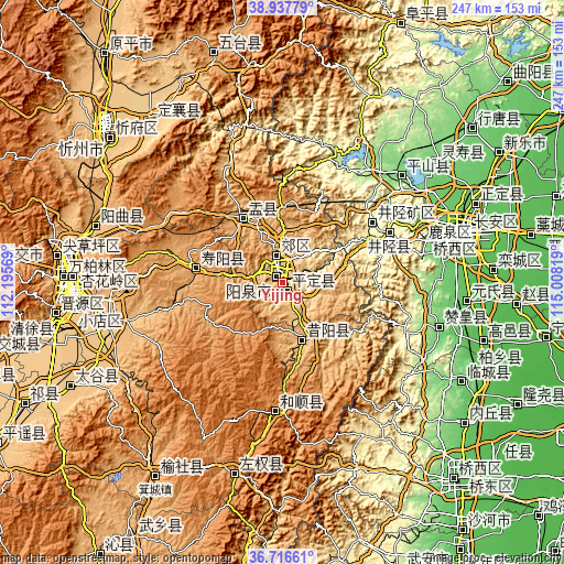 Topographic map of Yijing